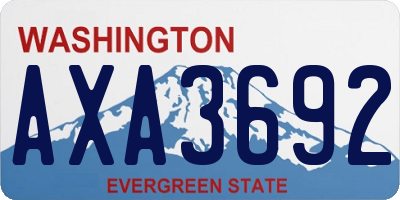 WA license plate AXA3692