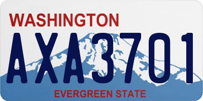 WA license plate AXA3701