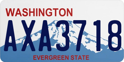 WA license plate AXA3718