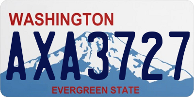 WA license plate AXA3727