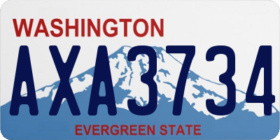 WA license plate AXA3734