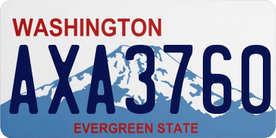 WA license plate AXA3760