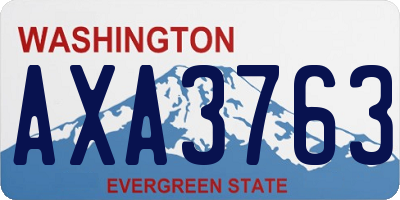 WA license plate AXA3763