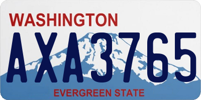 WA license plate AXA3765