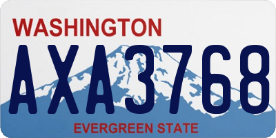 WA license plate AXA3768
