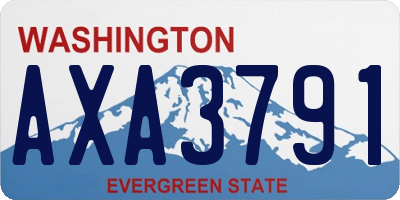 WA license plate AXA3791