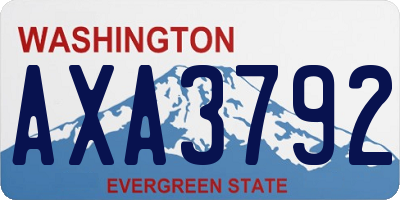 WA license plate AXA3792