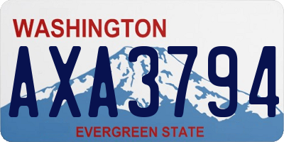 WA license plate AXA3794