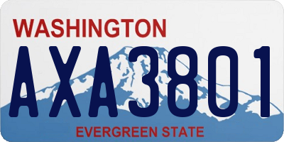 WA license plate AXA3801