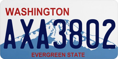 WA license plate AXA3802