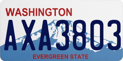 WA license plate AXA3803