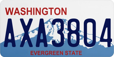 WA license plate AXA3804