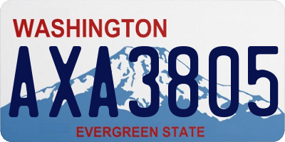 WA license plate AXA3805