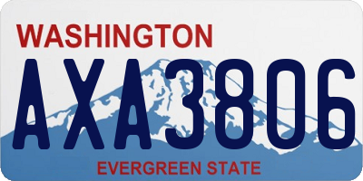 WA license plate AXA3806