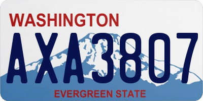 WA license plate AXA3807