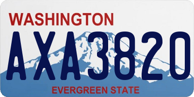 WA license plate AXA3820