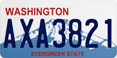 WA license plate AXA3821