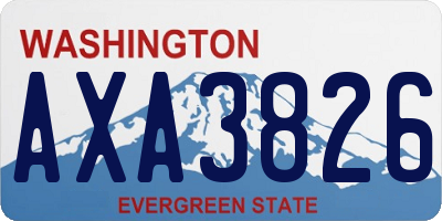 WA license plate AXA3826
