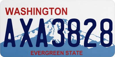 WA license plate AXA3828