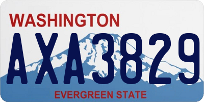 WA license plate AXA3829