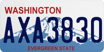 WA license plate AXA3830