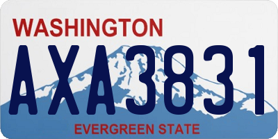 WA license plate AXA3831