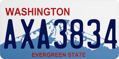 WA license plate AXA3834