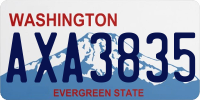 WA license plate AXA3835