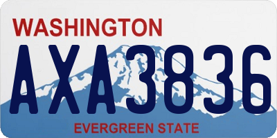 WA license plate AXA3836