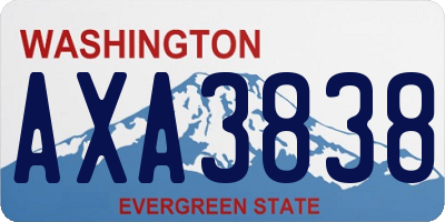 WA license plate AXA3838