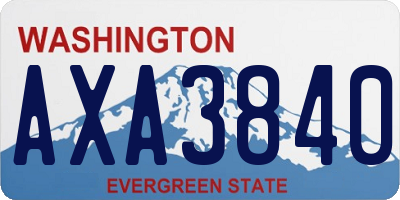 WA license plate AXA3840