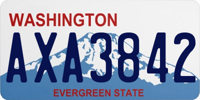 WA license plate AXA3842