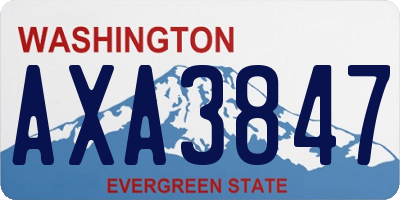 WA license plate AXA3847