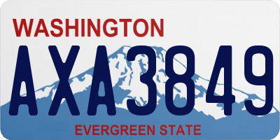 WA license plate AXA3849
