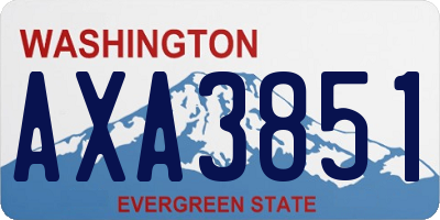 WA license plate AXA3851