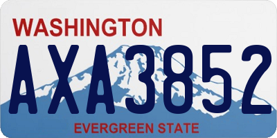 WA license plate AXA3852