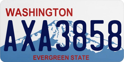 WA license plate AXA3858