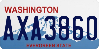 WA license plate AXA3860