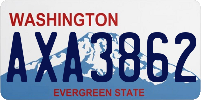 WA license plate AXA3862