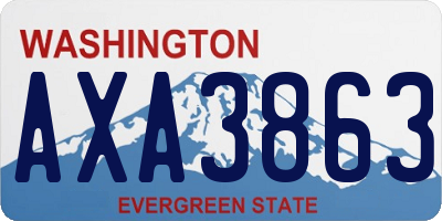 WA license plate AXA3863