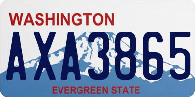 WA license plate AXA3865