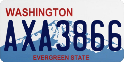 WA license plate AXA3866