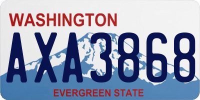 WA license plate AXA3868