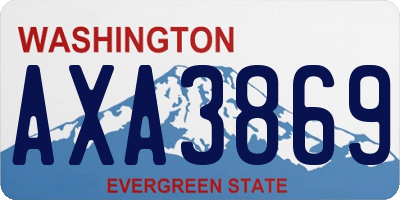 WA license plate AXA3869
