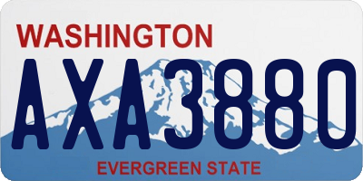 WA license plate AXA3880