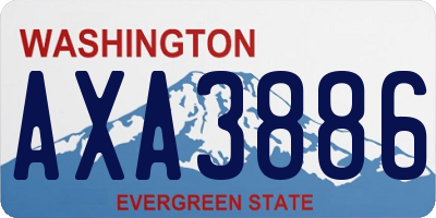 WA license plate AXA3886