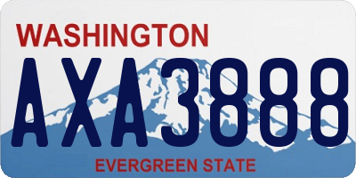 WA license plate AXA3888