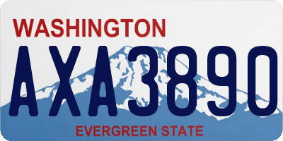 WA license plate AXA3890