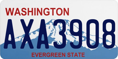 WA license plate AXA3908