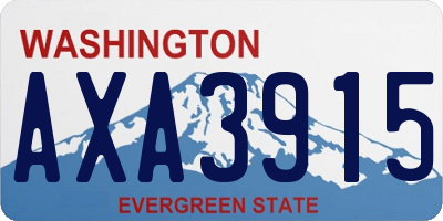 WA license plate AXA3915